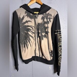 Victoria Secret PINK Sequin Palm Tree Zip Up Hoodie in size Medium